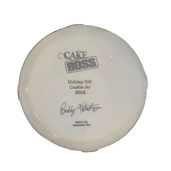 Cake Boss Christmas Ceramic‎ Cookie Jar Green/ Red Limited Edition 2013 - Picture 8 of 14